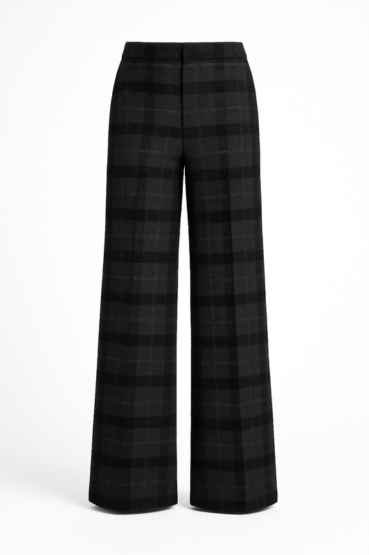 Grid Tweed Pants